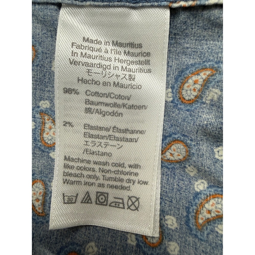 Preppy Button Down Cotton Paisley Print Shirt Large J. Crew Mercantile - Picture 5 of 6